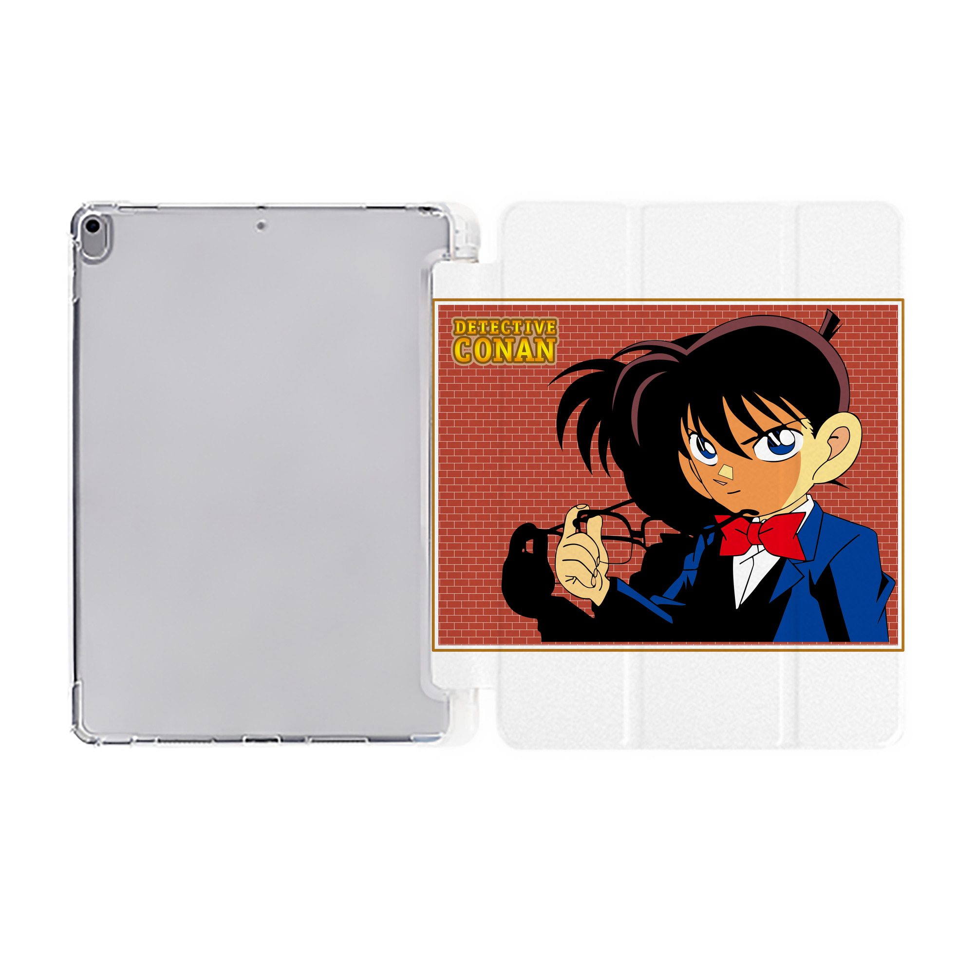 （画像用） 名探偵コナン 江戸川 コナン Detective Conan Conan Edogawa IPad ケース ペン収納付き 三つ折りスタンド PUレザー×シリコン 対応機種9.5/10.5/10.9インチ
